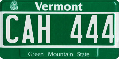 VT license plate CAH444