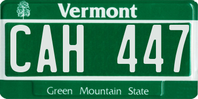 VT license plate CAH447