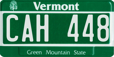 VT license plate CAH448