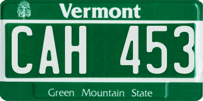 VT license plate CAH453