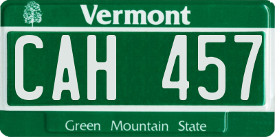 VT license plate CAH457
