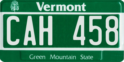VT license plate CAH458