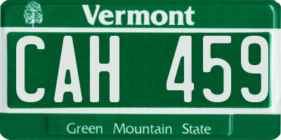 VT license plate CAH459
