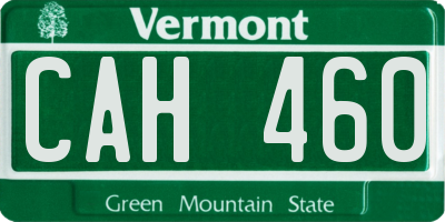 VT license plate CAH460