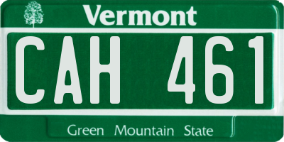 VT license plate CAH461