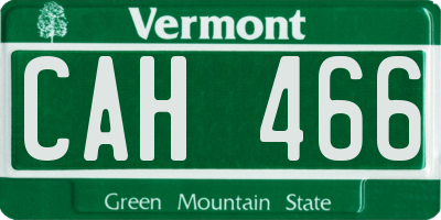 VT license plate CAH466