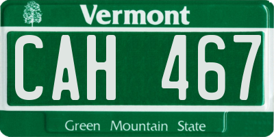 VT license plate CAH467