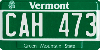 VT license plate CAH473