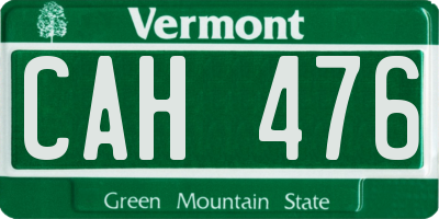 VT license plate CAH476