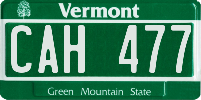 VT license plate CAH477