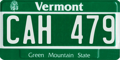 VT license plate CAH479