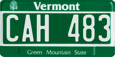 VT license plate CAH483