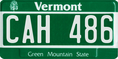 VT license plate CAH486