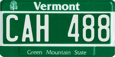 VT license plate CAH488