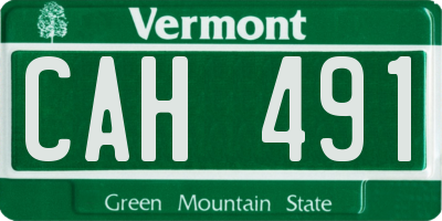 VT license plate CAH491