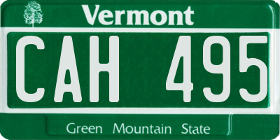 VT license plate CAH495