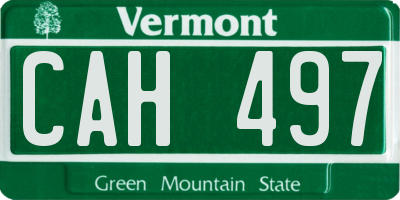 VT license plate CAH497