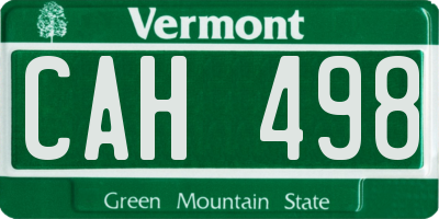 VT license plate CAH498
