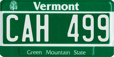 VT license plate CAH499