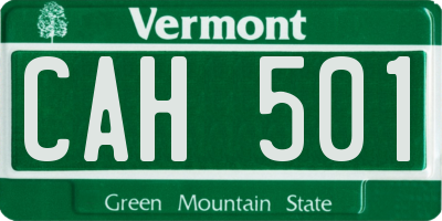 VT license plate CAH501