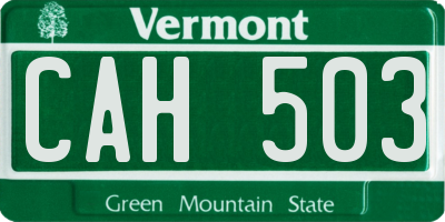VT license plate CAH503
