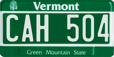 VT license plate CAH504