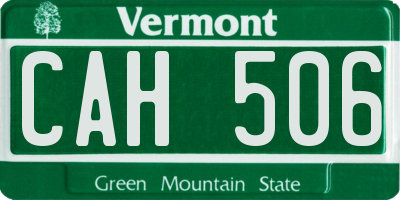 VT license plate CAH506