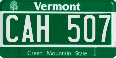 VT license plate CAH507
