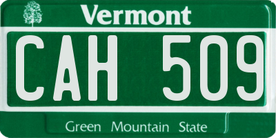 VT license plate CAH509