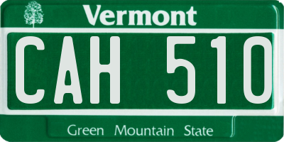 VT license plate CAH510