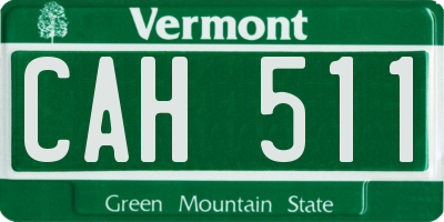 VT license plate CAH511