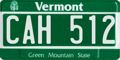 VT license plate CAH512