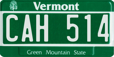 VT license plate CAH514