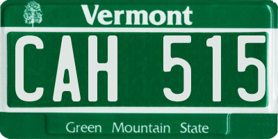 VT license plate CAH515