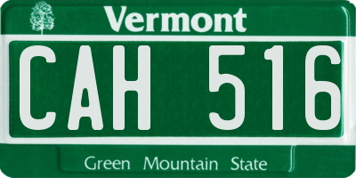 VT license plate CAH516
