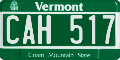 VT license plate CAH517