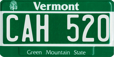 VT license plate CAH520