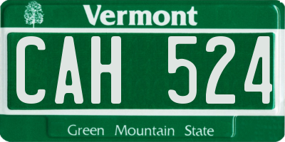 VT license plate CAH524