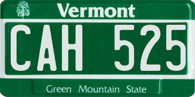 VT license plate CAH525