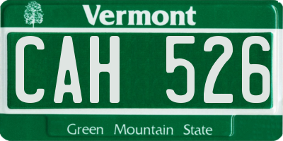 VT license plate CAH526