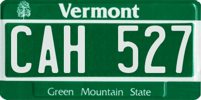 VT license plate CAH527