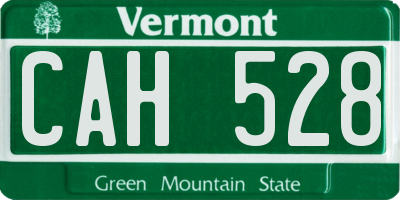 VT license plate CAH528