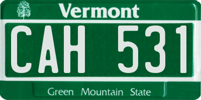 VT license plate CAH531