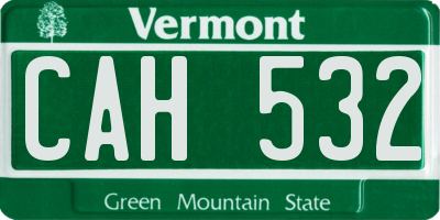VT license plate CAH532