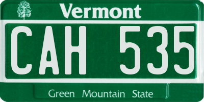 VT license plate CAH535