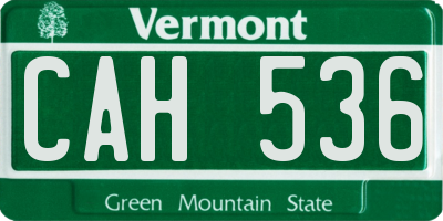VT license plate CAH536