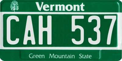 VT license plate CAH537