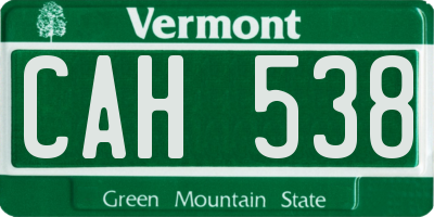 VT license plate CAH538