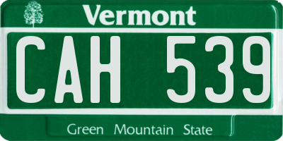 VT license plate CAH539