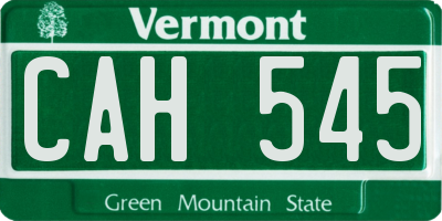 VT license plate CAH545